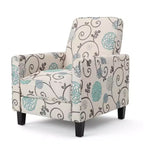 Fauteuil inclinable en tissu Darvis blanc - Christopher Knight Home : Design compact, pieds fuselés, bords passepoilés