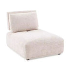 HOMES: Inside + Out Povoa Modern Modular Armless Chair Chenille with Extendable Backrest Light Brown