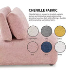 MAISONS : Intérieur + Extérieur Fauteuil sans accoudoirs modulaire moderne Povoa en chenille avec dossier extensible marron clair