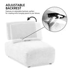 MAISONS : Intérieur + Extérieur Fauteuil sans accoudoirs modulaire moderne Povoa en chenille avec dossier extensible marron clair