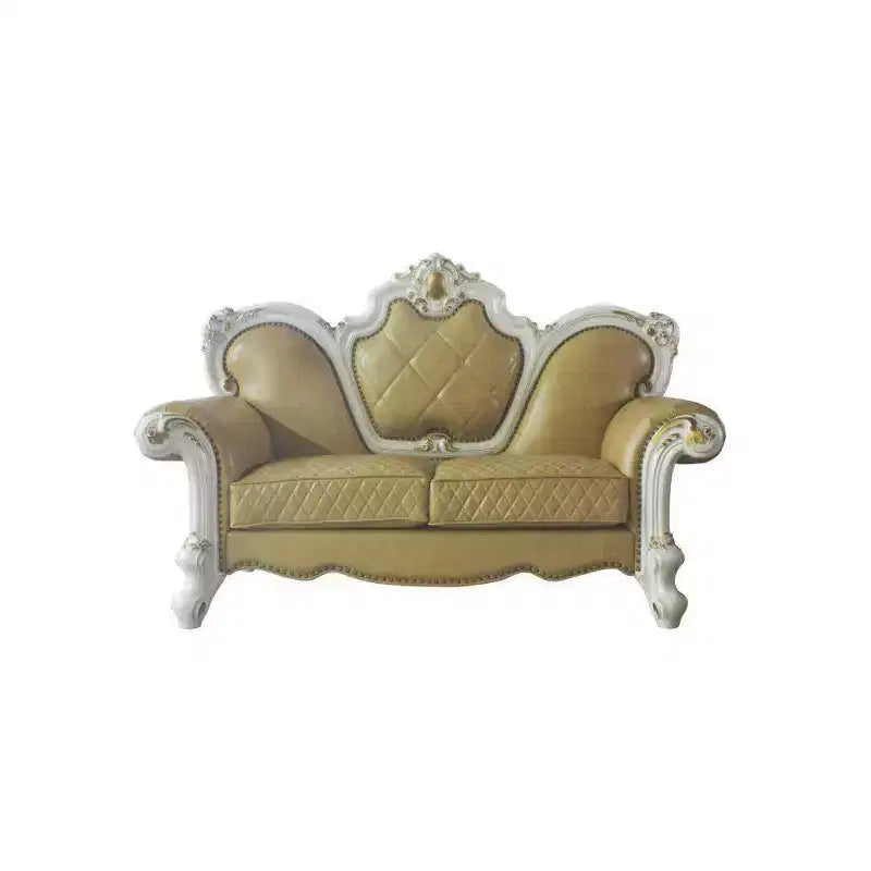 Canapé Picardie Acme Furniture Similicuir Caramel/Finition Perle Antique