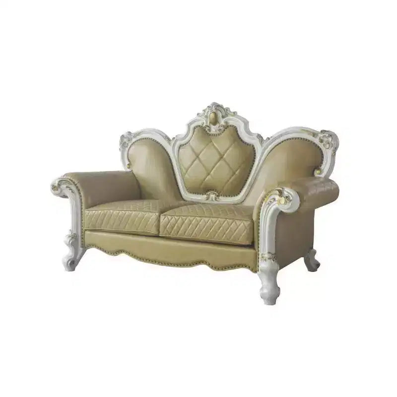 Canapé Picardie Acme Furniture Similicuir Caramel/Finition Perle Antique