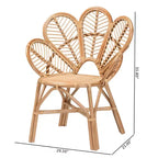 bali & pari Chaise d'appoint à fleurs Eliava en rotin naturel Marron naturel : Osier d'intérieur, Aucun assemblage requis