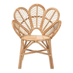 bali & pari Chaise d'appoint à fleurs Eliava en rotin naturel Marron naturel : Osier d'intérieur, Aucun assemblage requis