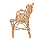 bali & pari Chaise d'appoint à fleurs Eliava en rotin naturel Marron naturel : Osier d'intérieur, Aucun assemblage requis
