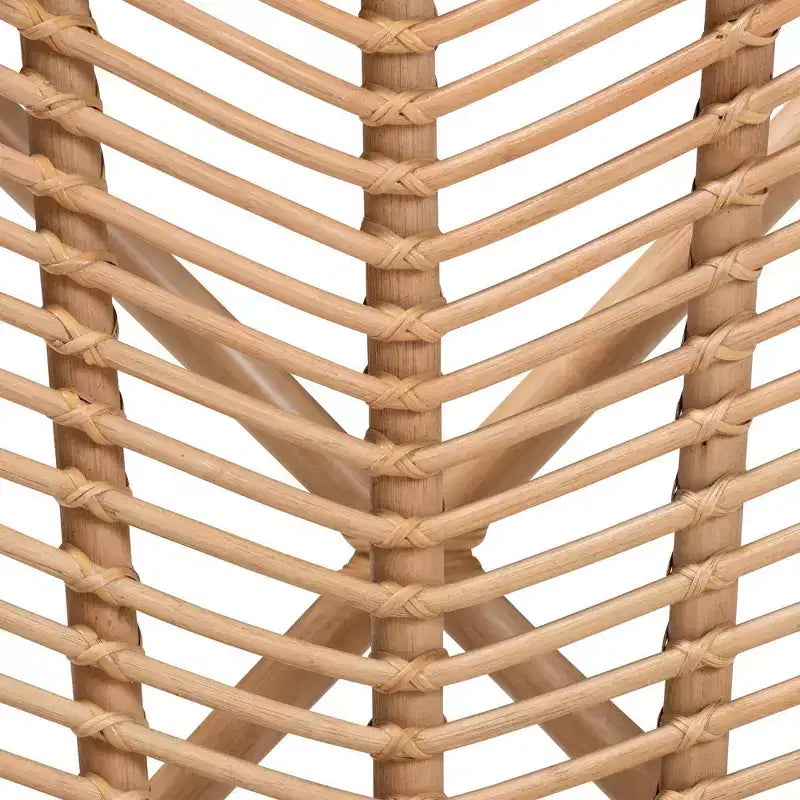 bali & pari Chaise d'appoint à fleurs Eliava en rotin naturel Marron naturel : Osier d'intérieur, Aucun assemblage requis