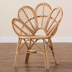 bali & pari Chaise d'appoint à fleurs Eliava en rotin naturel Marron naturel : Osier d'intérieur, Aucun assemblage requis