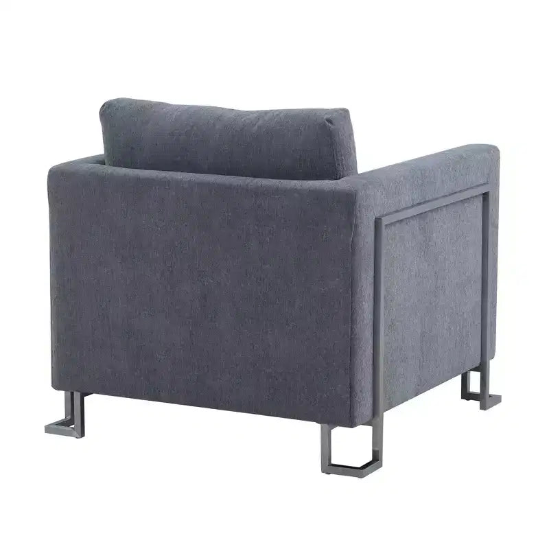 Heritage Fabric Upholstered Accent Chair: Armen Living, Sturdy Frame, Metal Legs, Includes Toss Pillow