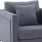 Heritage Fabric Upholstered Accent Chair: Armen Living, Sturdy Frame, Metal Legs, Includes Toss Pillow