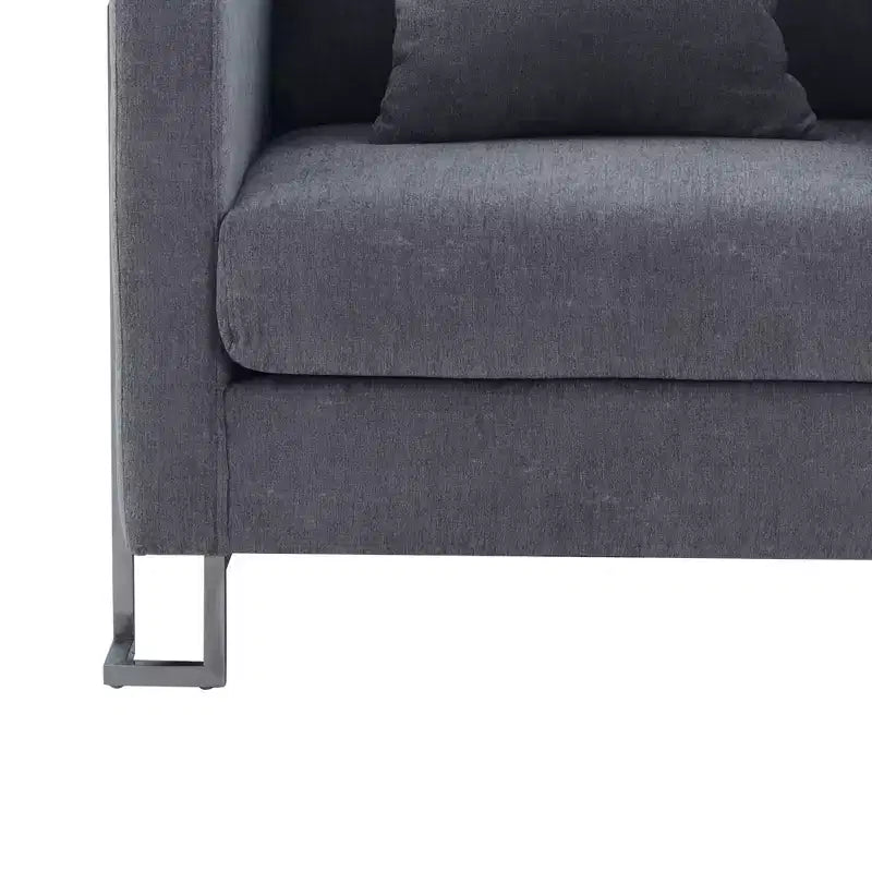 Heritage Fabric Upholstered Accent Chair: Armen Living, Sturdy Frame, Metal Legs, Includes Toss Pillow