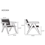 Lot de 2 chaises d'appoint Hamlet en bois noir/rotin naturel - Manhattan Comfort : Détail en rotin, aucun assemblage requis