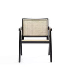 Lot de 2 chaises d'appoint Hamlet en bois noir/rotin naturel - Manhattan Comfort : Détail en rotin, aucun assemblage requis