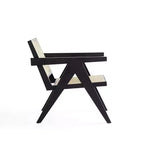 Lot de 2 chaises d'appoint Hamlet en bois noir/rotin naturel - Manhattan Comfort : Détail en rotin, aucun assemblage requis