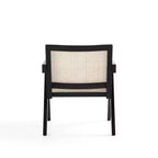 Lot de 2 chaises d'appoint Hamlet en bois noir/rotin naturel - Manhattan Comfort : Détail en rotin, aucun assemblage requis