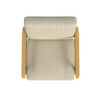 Fauteuil d'appoint en bois beige - HomePop : Fauteuil rembourré traditionnel, motif rayé, capacité de 113 kg, mobilier de salon