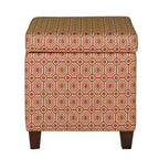 Sunshine Storage Cube Ottoman – Orange – HomePop : Repose-pieds rembourré, pieds en bois, aucun assemblage requis