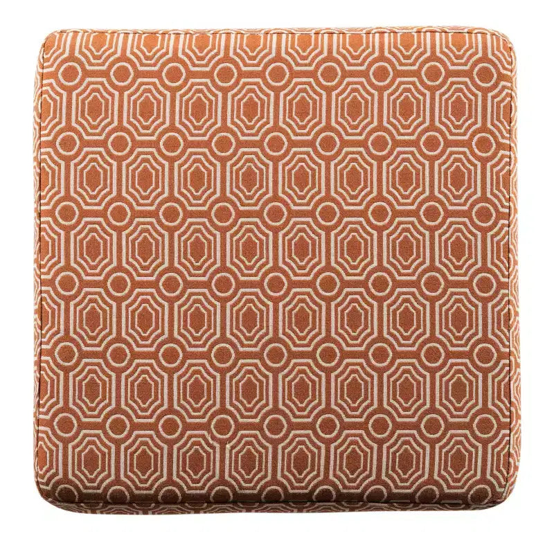 Sunshine Storage Cube Ottoman – Orange – HomePop : Repose-pieds rembourré, pieds en bois, aucun assemblage requis