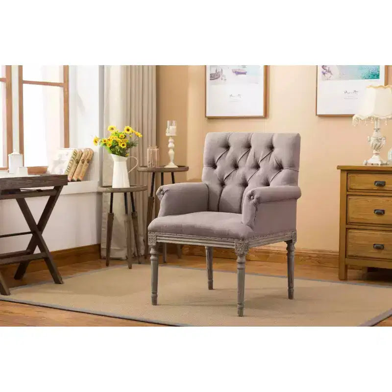 Fauteuil d'appoint en chêne blanchi Boraam Keegan