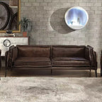 Canapé en cuir pleine fleur Porchester de marque Acme Furniture, couleur chocolat vieilli