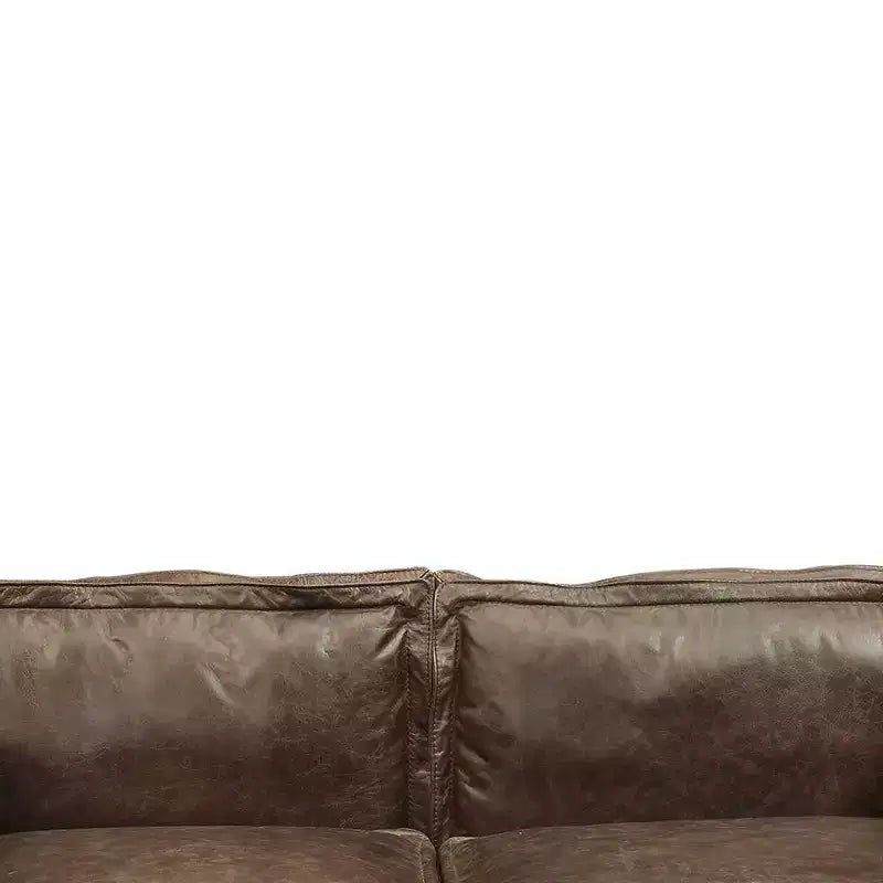 Canapé en cuir pleine fleur Porchester de marque Acme Furniture, couleur chocolat vieilli