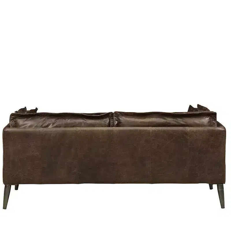 Canapé en cuir pleine fleur Porchester de marque Acme Furniture, couleur chocolat vieilli