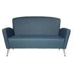 Loveseat with Chrome Legs Dillon Bonded Leather Blue - OSP Home Furnishings: Silver Ion Antimicrobial, MDF Frame
