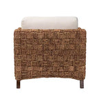 Fauteuil bali & pari Vevina en bois d'acajou et jonc de mer tressé Blanc/Brun naturel/Brun foncé : Rembourrage en polyester, Aucun assemblage requis