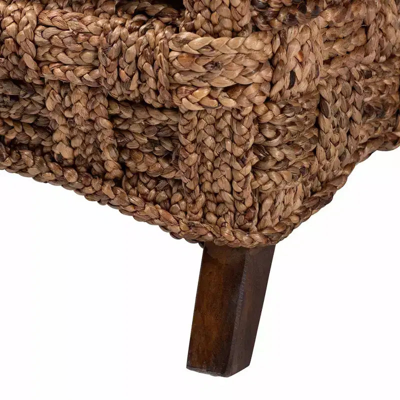 Fauteuil bali & pari Vevina en bois d'acajou et jonc de mer tressé Blanc/Brun naturel/Brun foncé : Rembourrage en polyester, Aucun assemblage requis