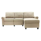 Serta Copenhagen Reclining Sectional with Right Storage Chaise Beige : Microfiber Upholstery, Wood Frame, Spot Clean