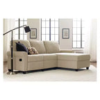 Serta Copenhagen Reclining Sectional with Right Storage Chaise Beige : Microfiber Upholstery, Wood Frame, Spot Clean