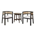 Christopher Knight Home Aiden 3pc Mid-Century Modern Wood and Cane Seating Set Beige