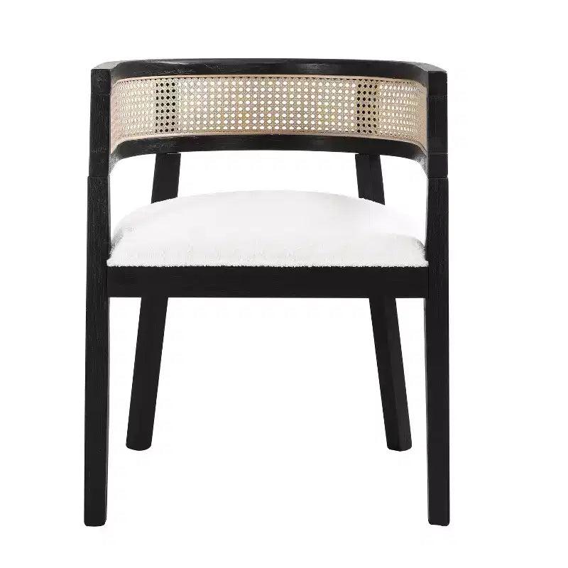 Christopher Knight Home Aiden Ensemble de 3 chaises de salon en bois et rotin de style moderne du milieu du siècle, beige