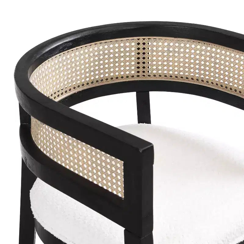 Christopher Knight Home Aiden Ensemble de 3 chaises de salon en bois et rotin de style moderne du milieu du siècle, beige