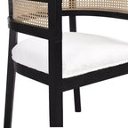 Christopher Knight Home Aiden Ensemble de 3 chaises de salon en bois et rotin de style moderne du milieu du siècle, beige