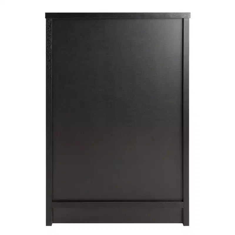 Table de chevet Ava avec 2 tiroirs Noir - Winsome : Table de chevet contemporaine, Design élégant, Étagère de rangement
