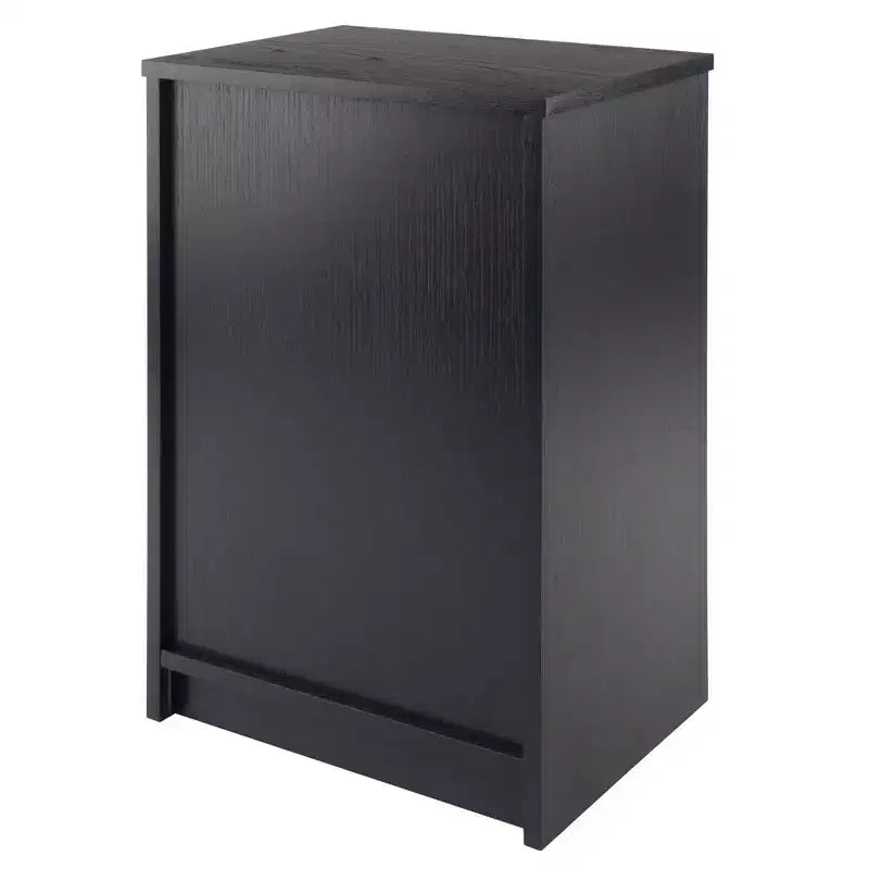 Table de chevet Ava avec 2 tiroirs Noir - Winsome : Table de chevet contemporaine, Design élégant, Étagère de rangement