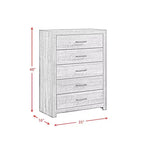 Commode à 5 tiroirs Beckett Noyer - Picket House Furnishings : Rangement vertical, Quincaillerie bronze, Composite MDF