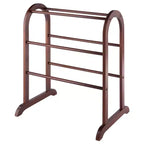 Eleanor Quilt Rack - Antique Walnut - Winsome: Hardwood Stand for Linen & Comforter Storage