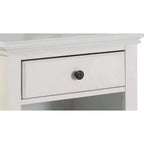 Home Styles Home Bermuda Nightstand White/Espresso: Mahogany Frame, Brass Hardware, Storage Shelf
