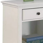 Home Styles Home Bermuda Nightstand White/Espresso: Mahogany Frame, Brass Hardware, Storage Shelf
