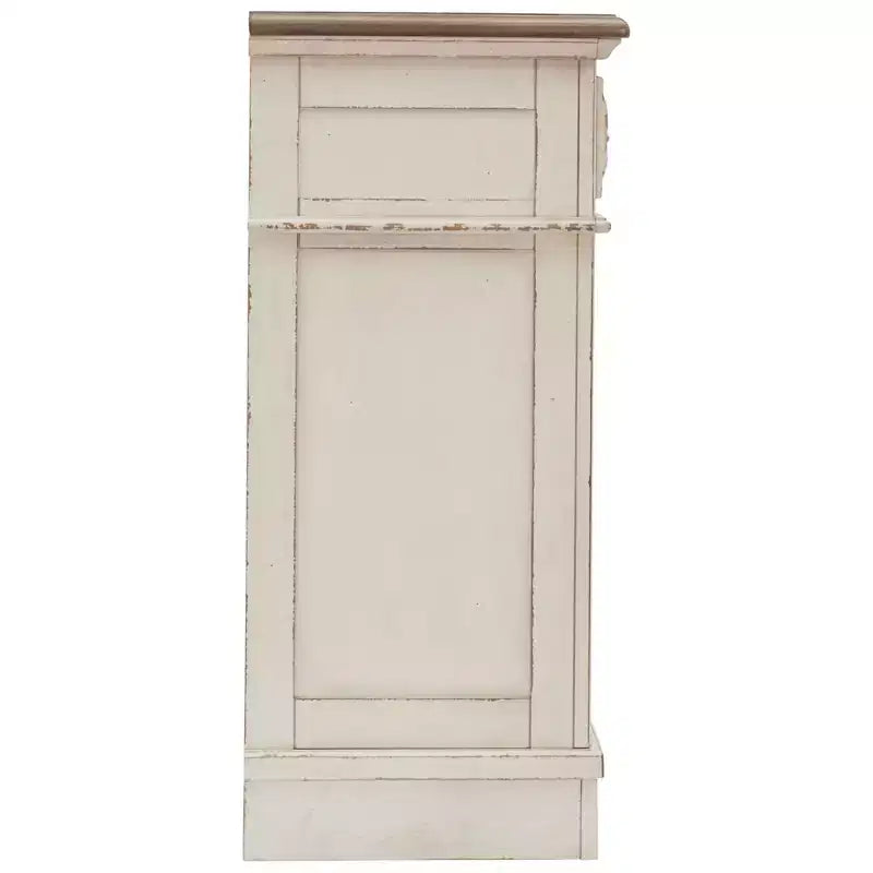 Commode Realyn Blanc ébréché - Signature Design by Ashley : 7 tiroirs de rangement, cadre en bois composite, meuble de chambre à coucher