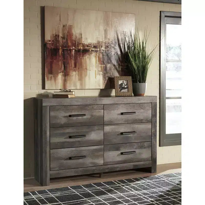 Commode Wynnlow grise – Signature Design by Ashley : Meubles de chambre à coucher, Composite de bois laminé, 6 tiroirs de rangement