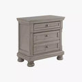 Lettner Two Drawer Nightstand Light Gray - Signature Design by Ashley: Inlaid Panels, Bun Feet, Modern Sophistication