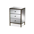 Nouria Mirrored 3 Drawer Nightstand