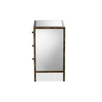 Nouria Mirrored 3 Drawer Nightstand