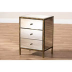 Nouria Mirrored 3 Drawer Nightstand