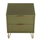 Manhattan Comfort, ensemble de 2 tables de chevet Dumbo à 2 tiroirs, vert olive