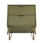 Manhattan Comfort, ensemble de 2 tables de chevet Dumbo à 2 tiroirs, vert olive