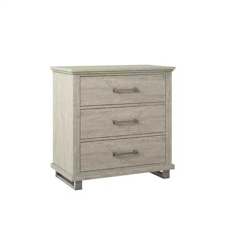 Ensemble de 2 tables de chevet et d'une commode beiges : Collection Festivo pour chambre à coucher