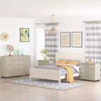 Ensemble de 2 tables de chevet et d'une commode beiges : Collection Festivo pour chambre à coucher